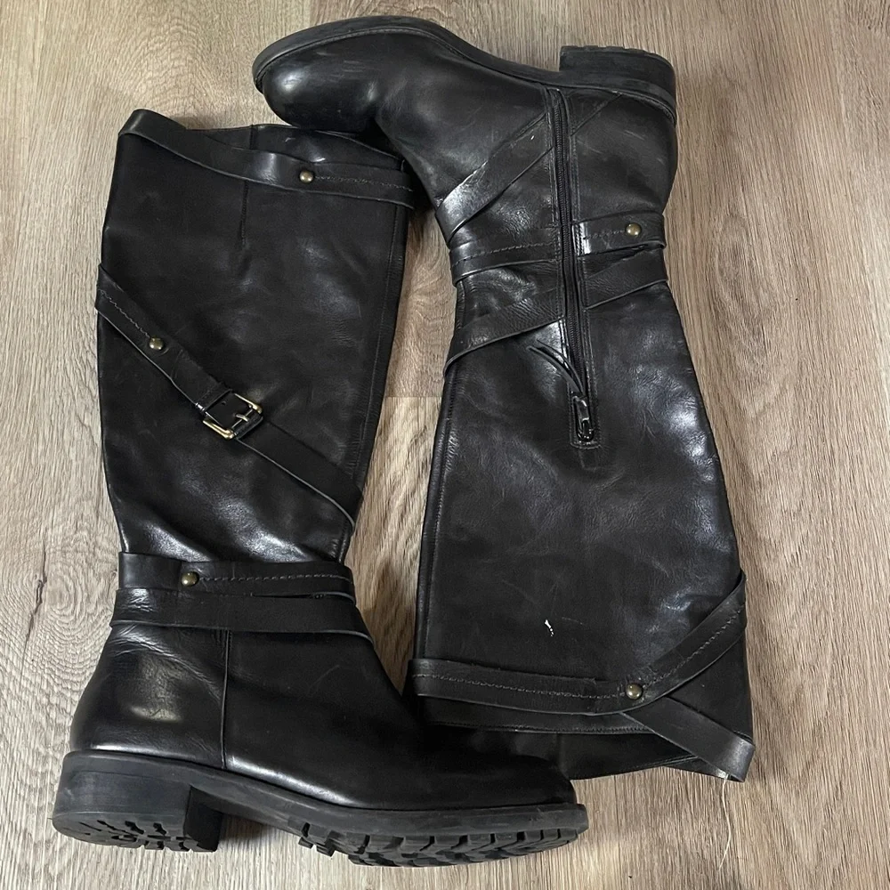 Anthropologie Daughters of the Liberation black calf leather boots 8.5